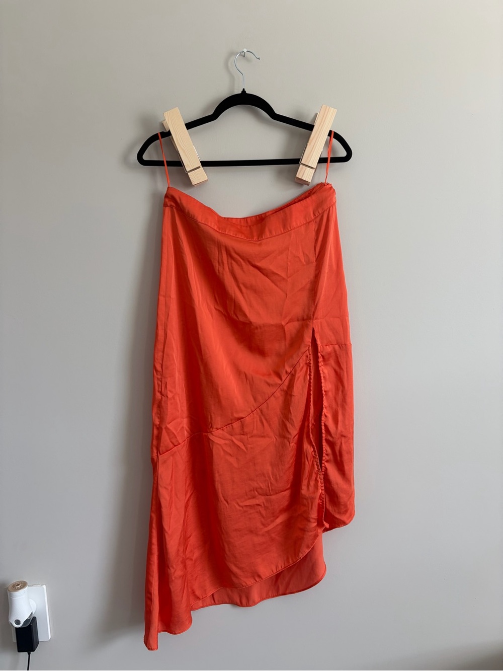 Free People Women's Orange Asymmetric Slip Skirt
